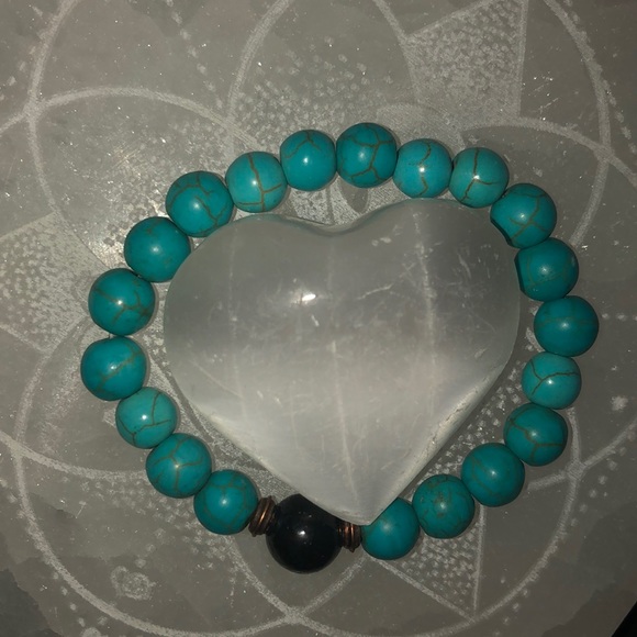 Turquoise + Shungite + Copper bracelet - Picture 4 of 8